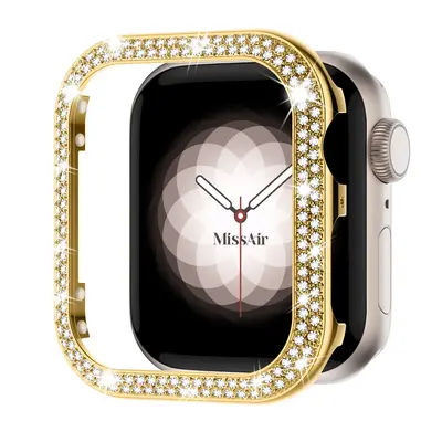 Missair Metal Bling Case for Apple Watch 40mm/44mm/41mm/45mm - Glitter Double Row Crystal Diamond Frame Protective Cover, Sty...