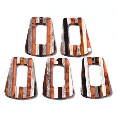 Resin & Walnut Wood Pendants