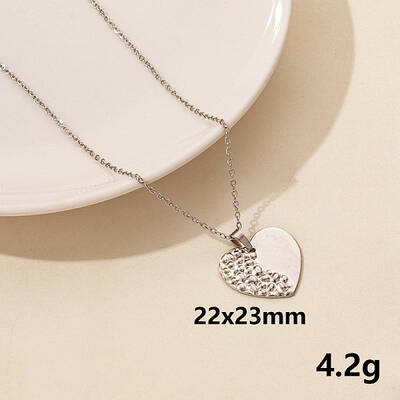 304 Stainless Steel Heart Pendant Necklaces