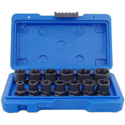 13 In 1 Nut Bolt Extractor Socket Set, Bolt Extractor Kit for Removing Damaged, Frozen, Rusted, Bolts, Nuts & Screws, Broken ...