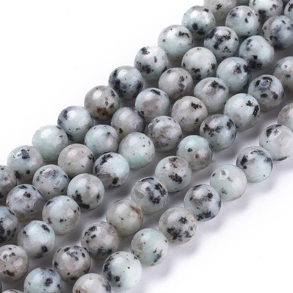 Natural Sesame Jasper/Kiwi Jasper Beads Strands