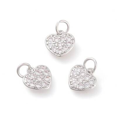 Brass Micro Pave Cubic Zirconia Charms