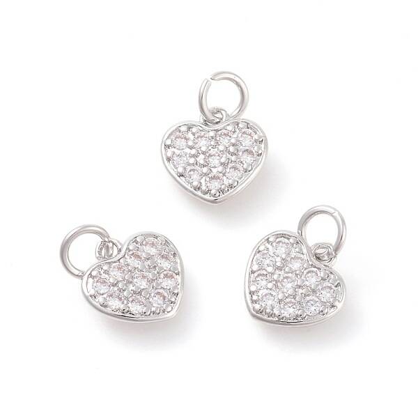 Brass Micro Pave Cubic Zirconia Charms