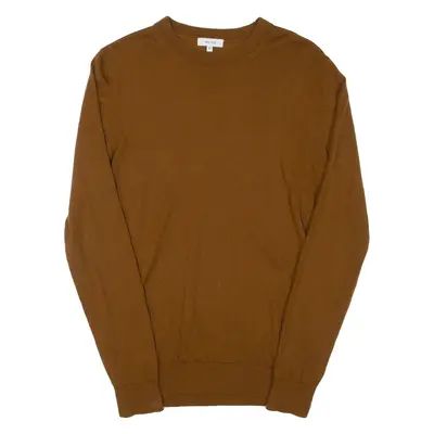 REISS Mens Jumper Brown Tight Knit Wool XS