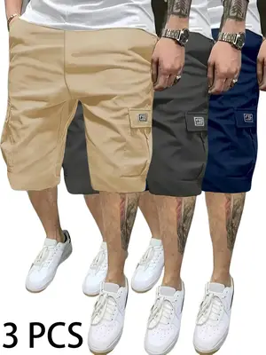 Men's Solid Color Flap Pocket Cargo Shorts, Regular Fit Casual Fashion Comfy Shorts for Summer, Men's Bottoms for Daily Wear