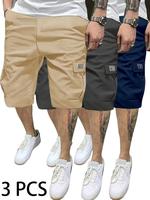 Men's Solid Color Flap Pocket Cargo Shorts, Regular Fit Casual Fashion Comfy Shorts for Summer, Men's Bottoms for Daily Wear,...