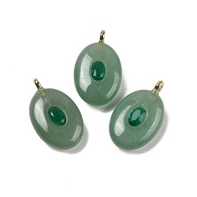 Natural Green Aventurine & Cubic Zirconia Pendants