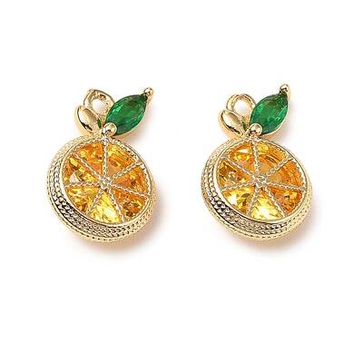 Brass Micro Pave Cubic Zirconia Charms