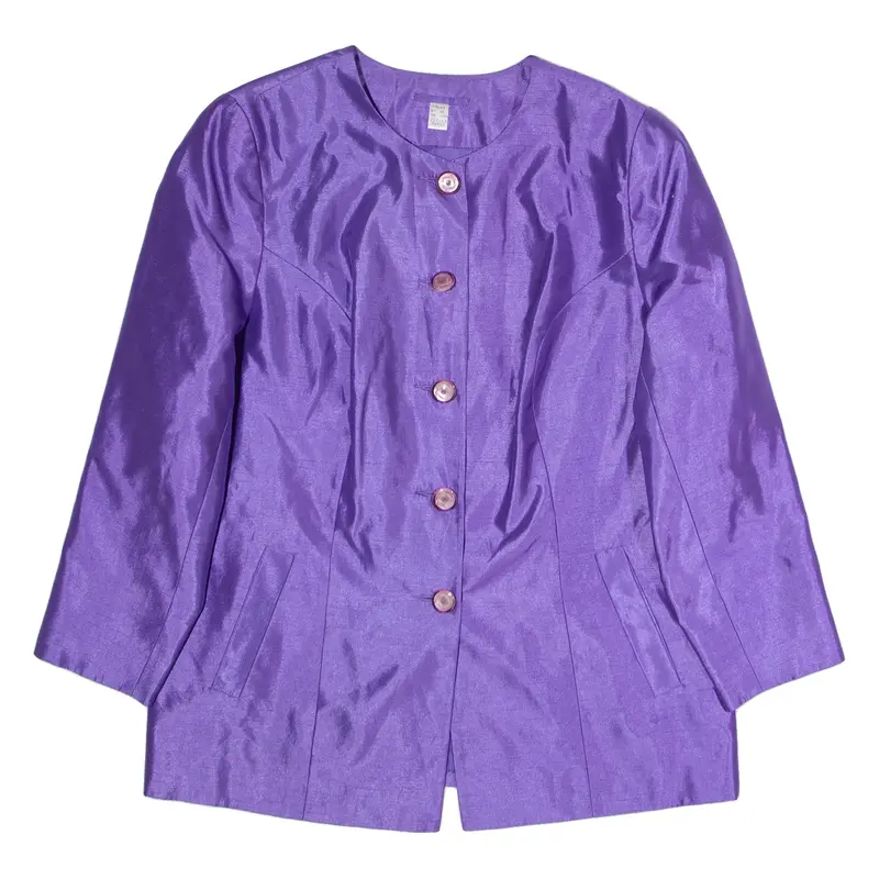 Womens Blazer Jacket Purple 90s UK 18