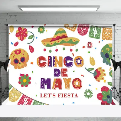 Colorful Cinco De Mayo Mexican Fiesta Party Backdrop - Aperturee