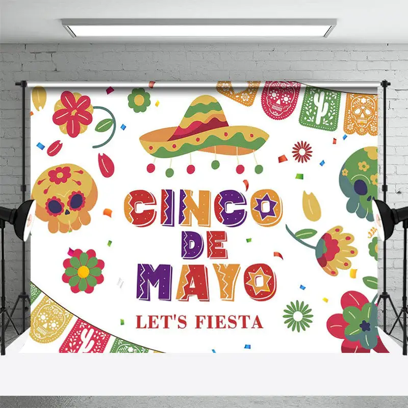 Colorful Cinco De Mayo Mexican Fiesta Party Backdrop - Aperturee