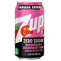 7 Up Zero Sugar Watermelon and Strawberry Flavored Soda 1 Can 12 Fl oz