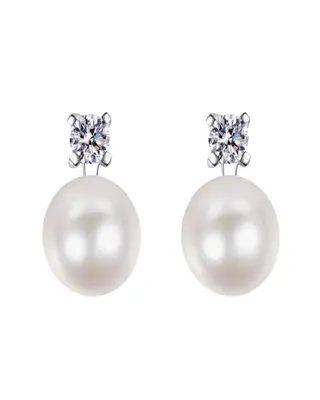 0.5 Carat Diamond Pearl Stud Earrings