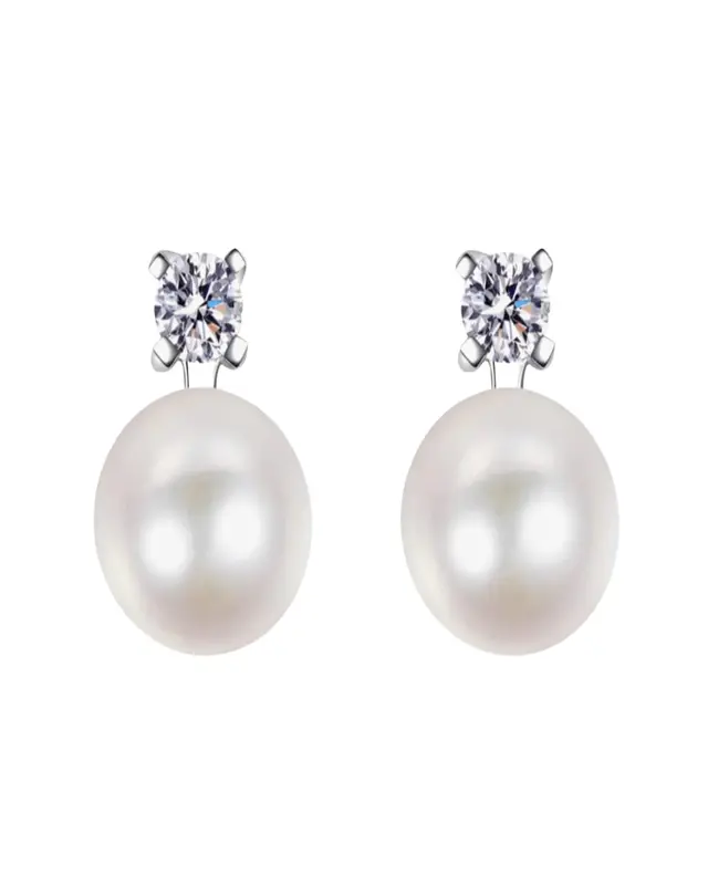 0.5 Carat Diamond Pearl Stud Earrings
