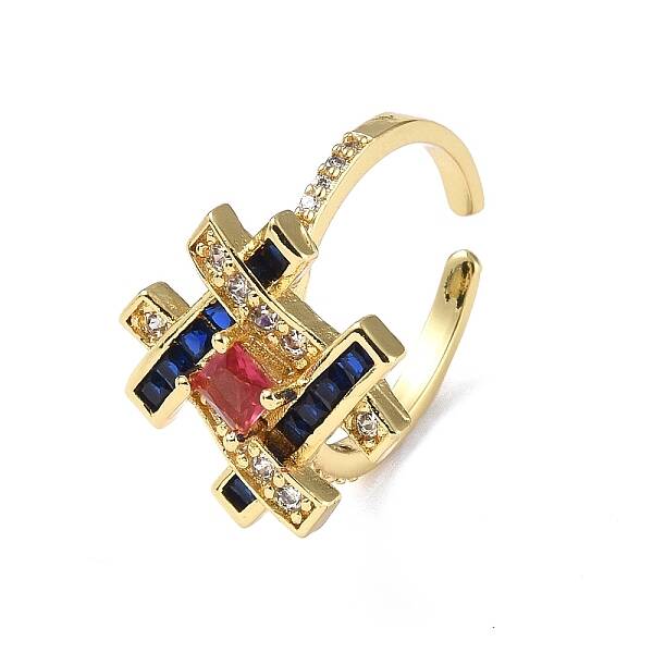 Cubic Zirconia Symbol # Open Cuff Ring