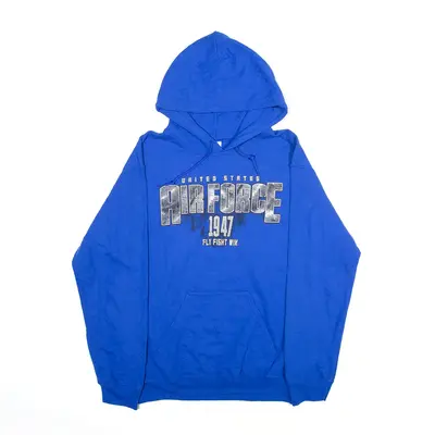 GILDAN United States Air Force Hoodie Blue Pullover Mens S