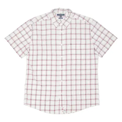 TOMMY HILFIGER Classic Fit Mens Shirt White Check L