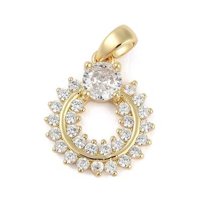 Brass Micro Pave Clear Cubic Zirconia Pendants