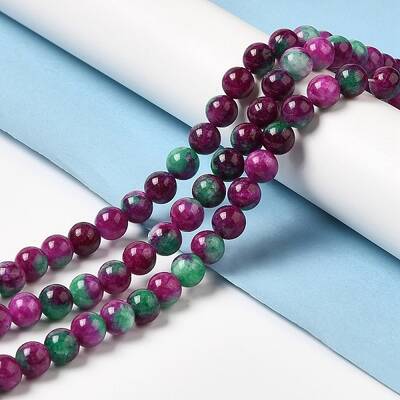 Natural Dyed White Jade Beads Strands
