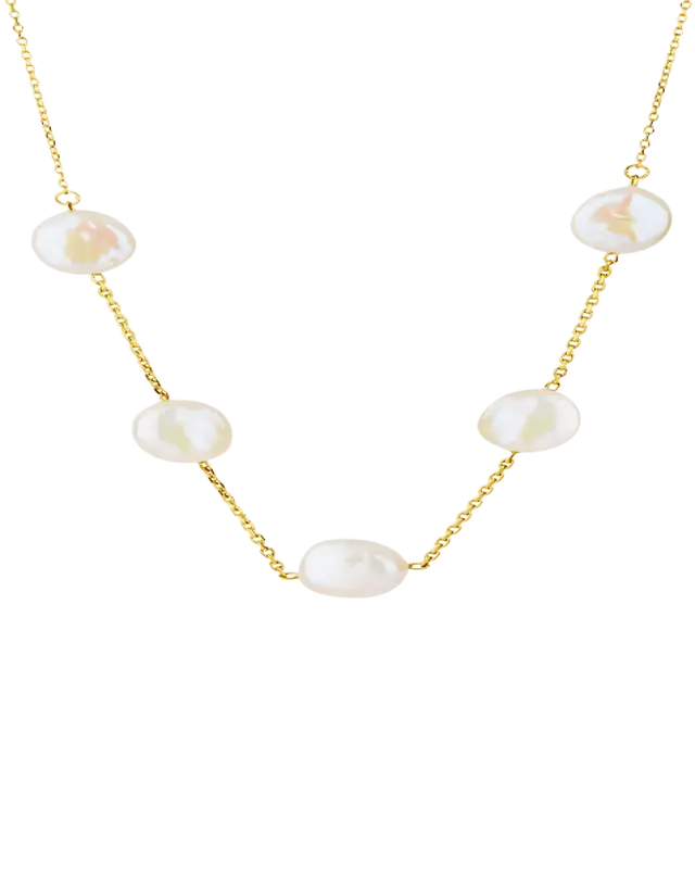 18K Pearl Chain Necklace