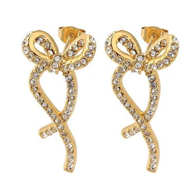 Bowknot Ion Plating(IP) 304 Stainless Steel Stud Earrings for Women