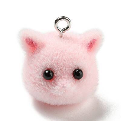 Flocky Opaque Resin Animal Pendants