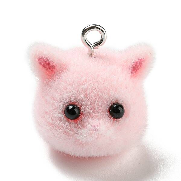 Flocky Opaque Resin Animal Pendants