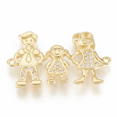Brass Micro Pave Cubic Zirconia Links