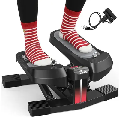 FLYBIRD Stair Stepper for Exercises, Pro Twist Stepper Machine with Resistance Band, 350LB Weight Capacity, Home Cardio Exerc...