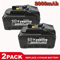 Makita 18V 8000mAh Li-ion Battery Pack 2-Pack BL1860B High Capacity 8.0Ah Output Replacement for BL1850B BL1850 BL1840 BL1830...