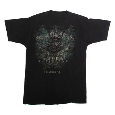 HARD ROCK CAFE Hamburg Mens T-Shirt Black Crew Neck M