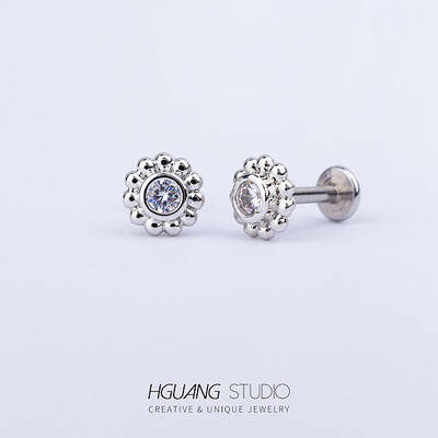 Stainless Steel Micro Pave Clear Cubic Zirconia Cartilage Earrings for Women Men