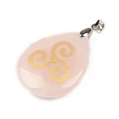 Saint Patrick's Day Natural Rose Quartz Pendants