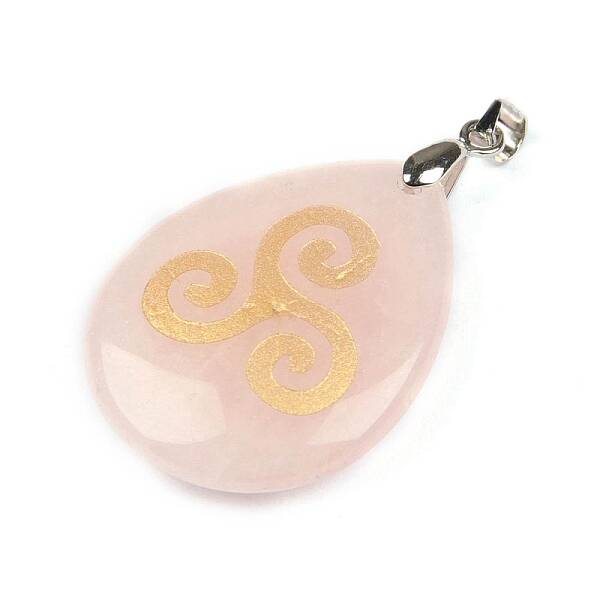 Saint Patrick's Day Natural Rose Quartz Pendants