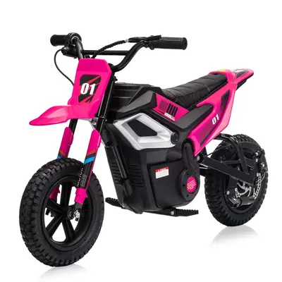 Garvee 24V Electric Kids Dirt Bike 350W Motor Rear Suspension Leather Seat Bluetooth Music Black Blue Green Red Rose Ages 10+...
