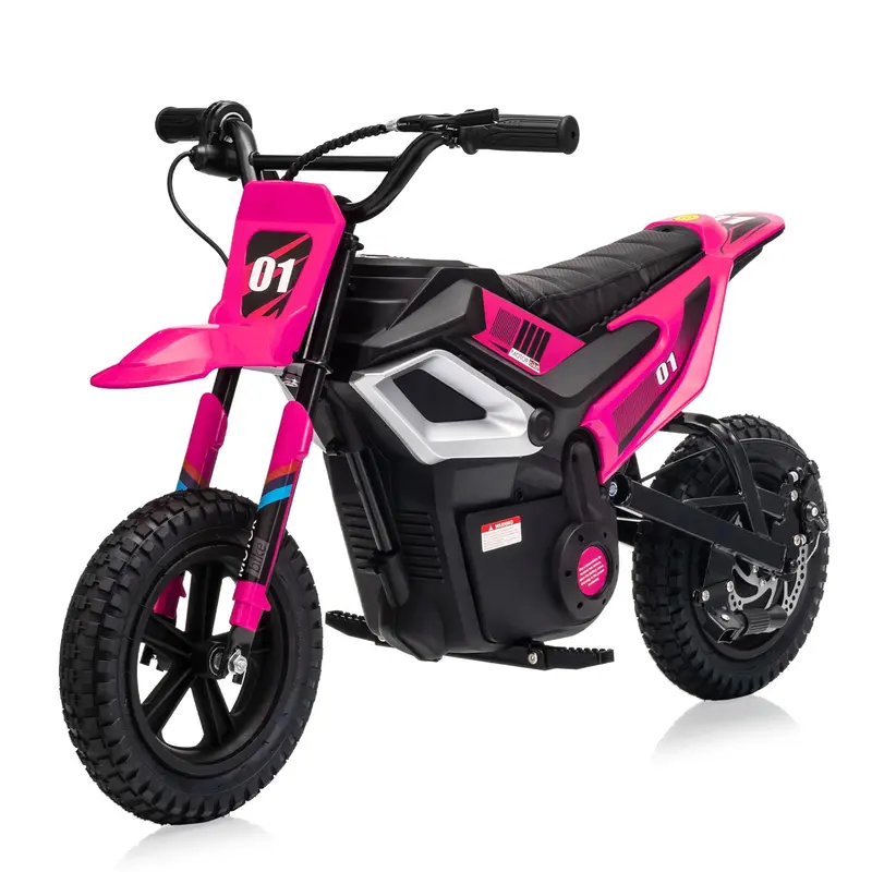 Garvee 24V Electric Kids Dirt Bike 350W Motor Rear Suspension Leather Seat Bluetooth Music Black Blue Green Red Rose Ages 10+...