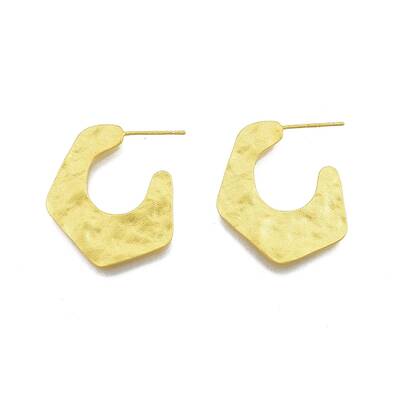 Rack Plating Brass Pentagon Stud Earrings