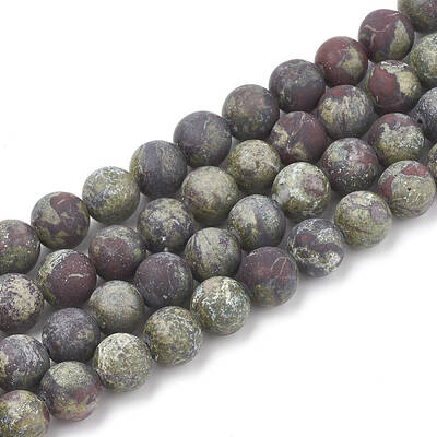 Natural Dragon Blood Stone Beads Strands