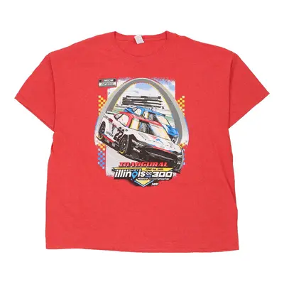 Inaugural Illinois 300 Fruit Of The Loom Nascar T-Shirt - 3XL Red Cotton