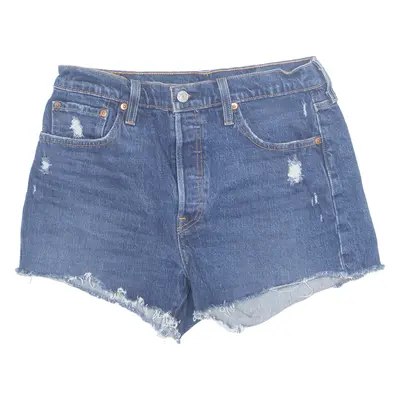 LEVI'S 501 Cut Off Womens Denim Shorts Blue M W30