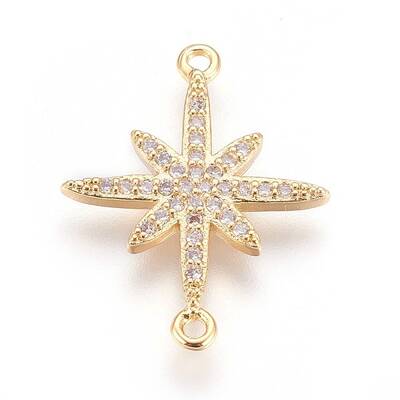 Brass Micro Pave Cubic Zirconia Links