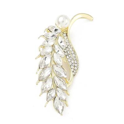 Wheat Alloy Rhinestone Brooches for Backpack Clothes