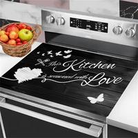 Kitchen Themed Gas Stove Cooktop Panel Protector Cover, 1 Count Heat & Scratch Gas Stove Plate Cover, Easy To Clean, Stove To...