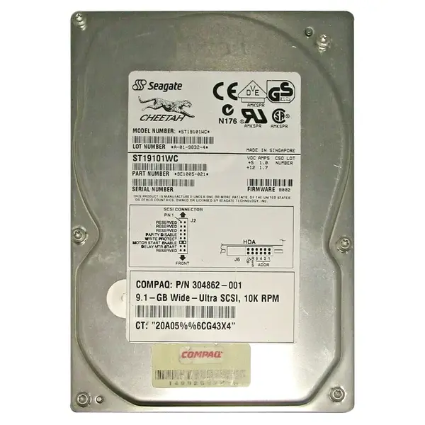 ST19101WC Seagate Cheetah 9.1GB 10000RPM Ultra Wide SCSI 80-Pin 512KB Cache 3.5-Inch Internal Hard Drive