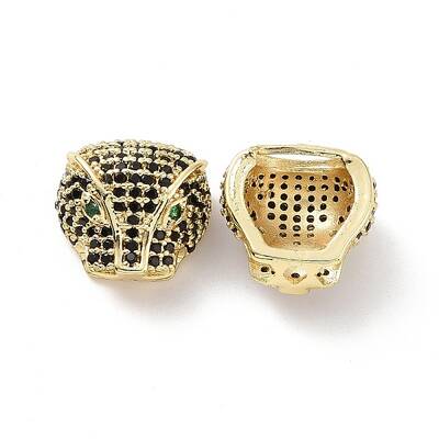 Brass Micro Pave Cubic Zirconia Beads