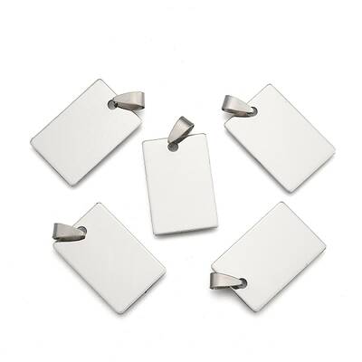 201 Stainless Steel Rectangle Stamping Blank Tag Pendants
