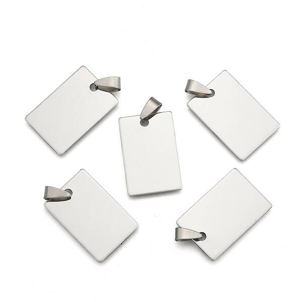 201 Stainless Steel Rectangle Stamping Blank Tag Pendants