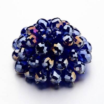 Faceted Glass Flower Big Pendants