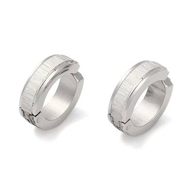 Non-Tarnish Frosted 304 Stainless Steel Non Piercing Earrings