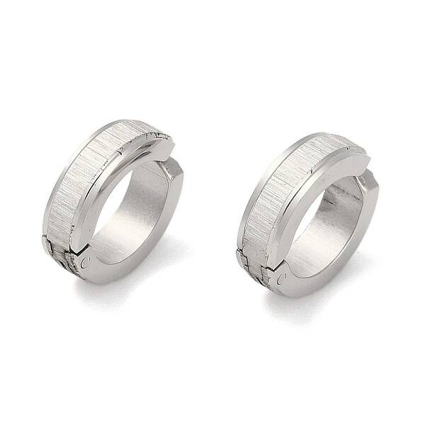 Non-Tarnish Frosted 304 Stainless Steel Non Piercing Earrings